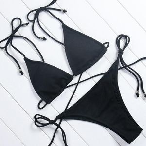 'Bahia' Black String Bikini